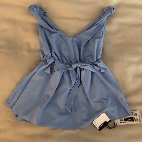 NWT! Submarine Blue Twist Front Top, Size 8/10 - Picture 2 of 9